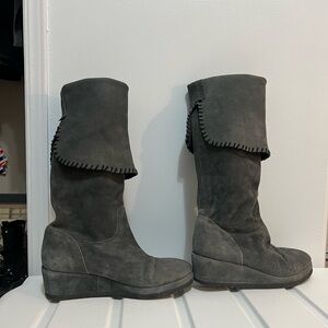 Italian Shoemakers Dark Gray Wedge Boots